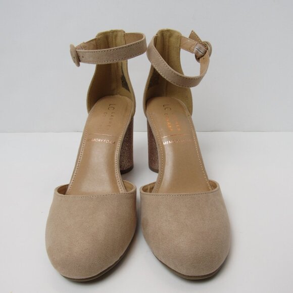 Lauren Conrad LC Gold Hydrangea High Heels Women's Size 8.5 - Picture 3 of 11